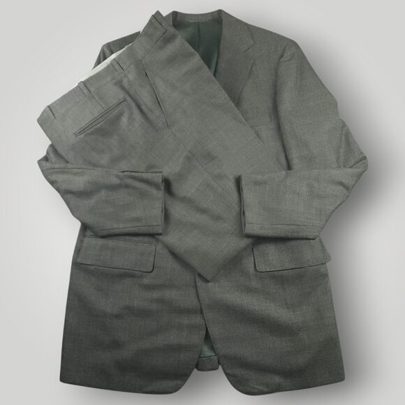 Vtg Single Breasted Suit Mens 40R/34R Classic Fit Wool 2 Piece Glen Check Plaid - Picture 2 of 16